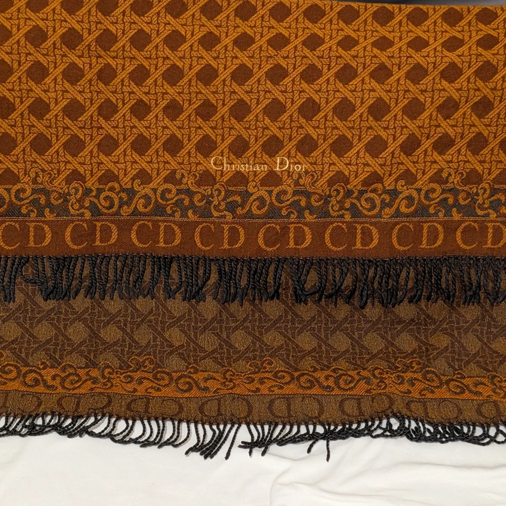 Dior Shawl/Scarf in Rich Brown and Black